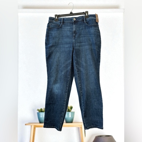 J. Jill Denim - J Jill Women's Jeans Blue Denim Fit Slim Ankle Zip Button Stretch Size 16